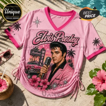 Elvis Presley Pink Lace-Up T-Shirt