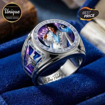Elvis Presley TCB Engraved Stainless Steel Ring Elvis Presley TCB Engraved Stainless Steel Ring