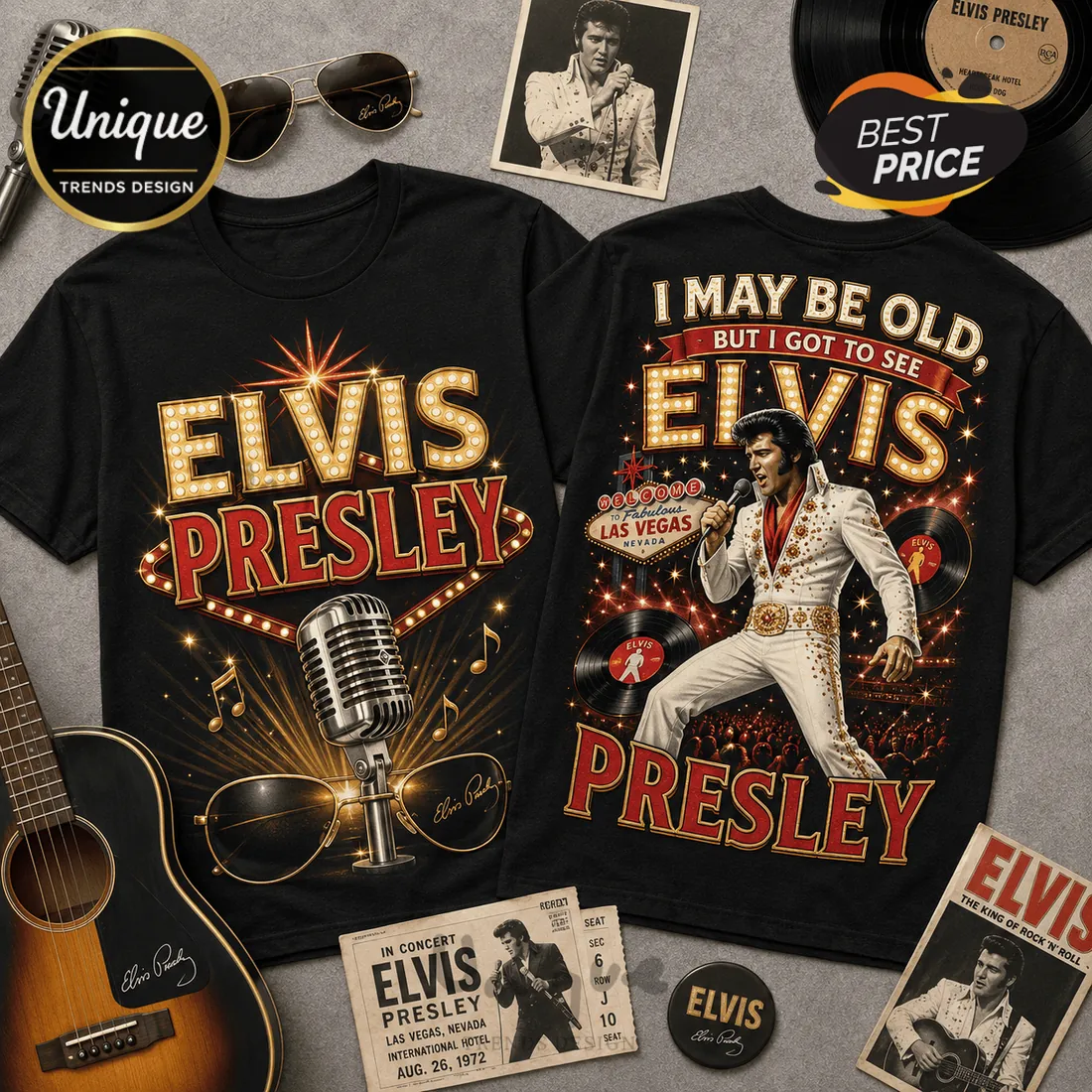 Elvis Presley Vintage Las Vegas Concert T-Shirt Elvis Presley Vintage Las Vegas Concert T-Shirt