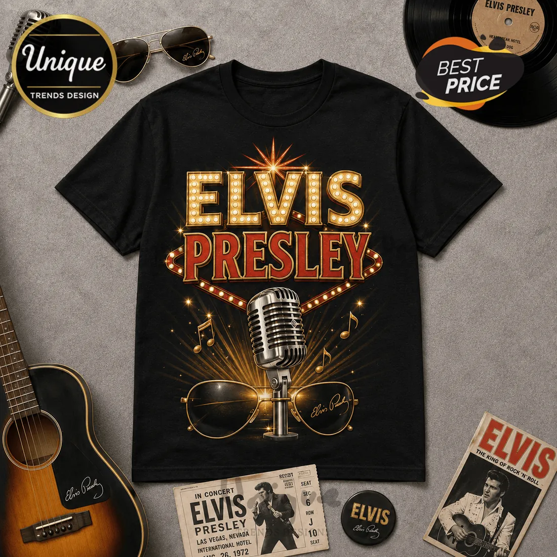 Elvis Presley Vintage Las Vegas Concert T-Shirt Elvis Presley Vintage Las Vegas Concert T-Shirt