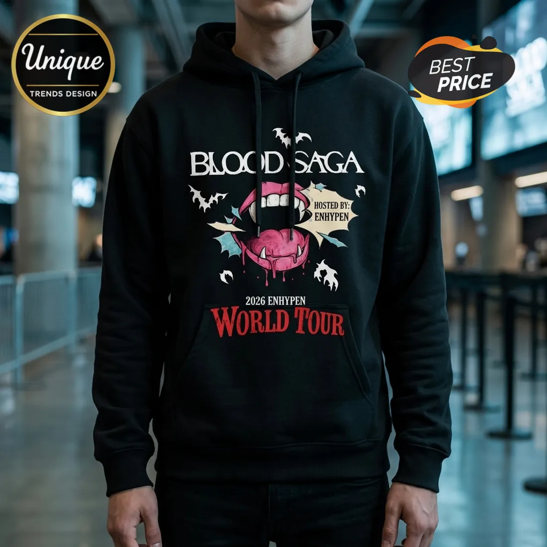 ENHYPEN Blood Saga 2026-2027 World Tour Black Hoodie ENHYPEN Blood Saga 2026-2027 World Tour Black Hoodie
