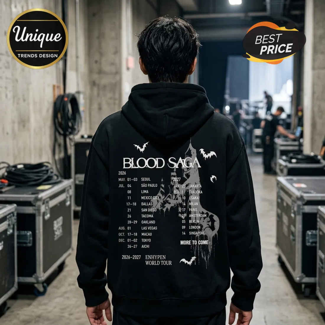 ENHYPEN Blood Saga 2026-2027 World Tour Black Hoodie ENHYPEN Blood Saga 2026-2027 World Tour Black Hoodie