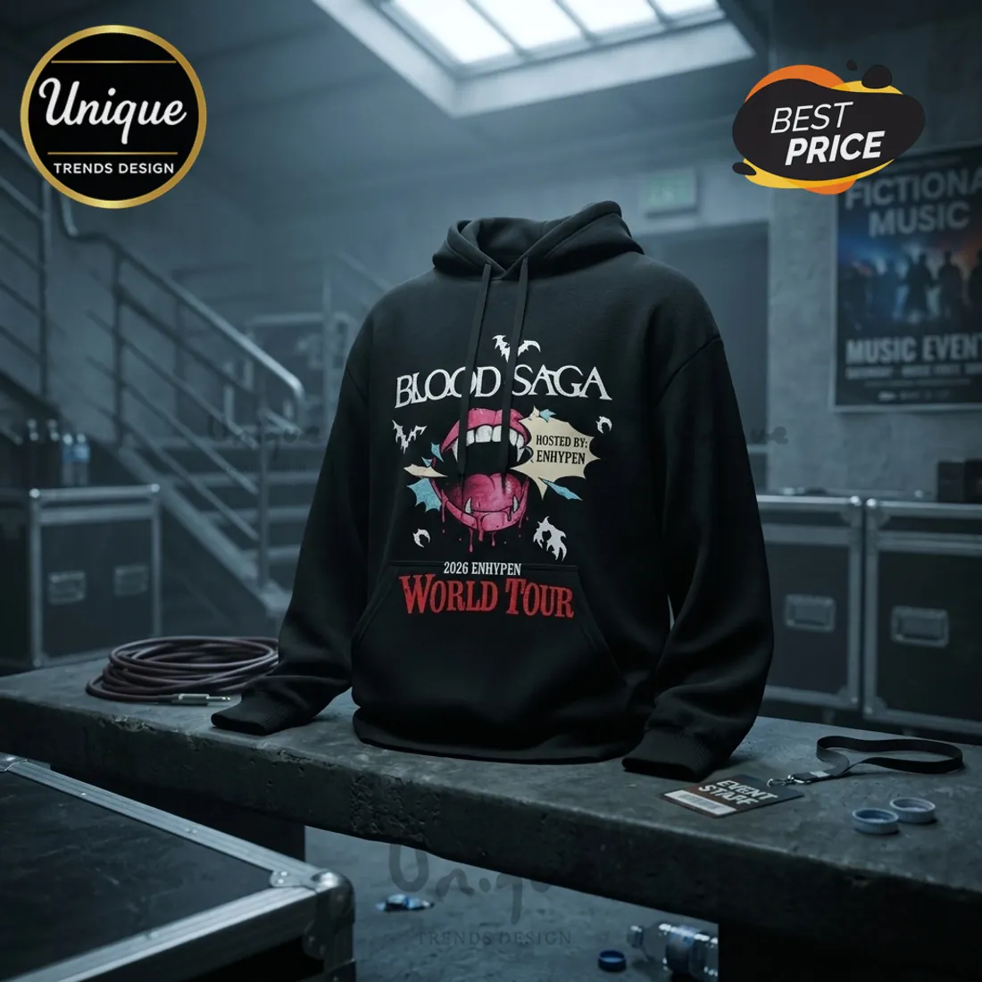 ENHYPEN Blood Saga 2026-2027 World Tour Black Hoodie ENHYPEN Blood Saga 2026-2027 World Tour Black Hoodie
