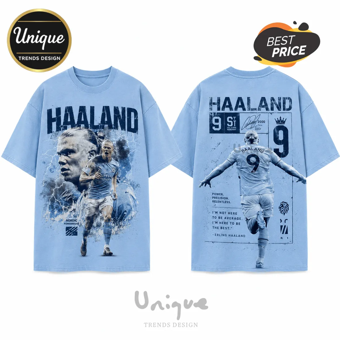 Erling Haaland Nordic Powerhouse Manchester City T-Shirt Erling Haaland Nordic Powerhouse Manchester City T-Shirt