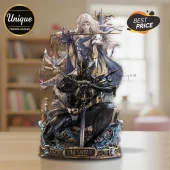 Final Fantasy IV 35th Anniversary Diorama Statue featuring Cecil Harvey in Paladin and Dark Knight forms on gold base.