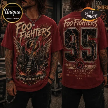 Foo Fighters 95 Distressed Red T-Shirt