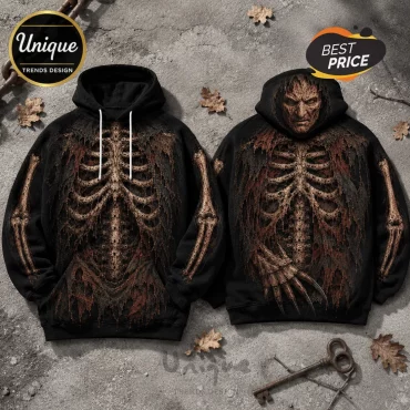 Freddy Krueger Skeleton Skull Black Hoodie