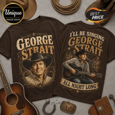 George Strait All Night Long Brown T-Shirt
