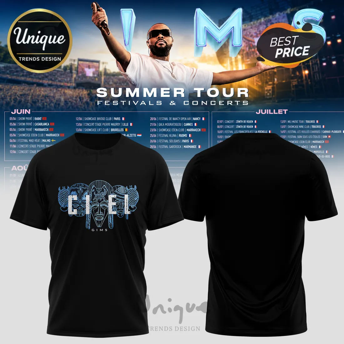 Gims Summer Tour 2026 Premium Pullover Hoodie Gims Summer Tour 2026 Premium Pullover Hoodie