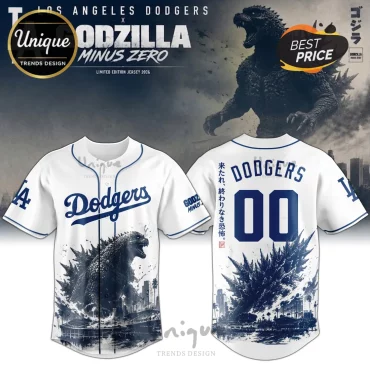 Godzilla x Los Angeles Dodgers Limited Edition Baseball Jersey