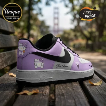 Golden State Valkyries x Hello Kitty Lavender Air Force 1 Sneakers