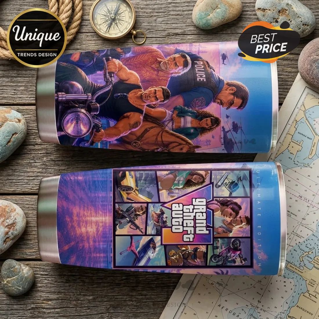 Grand Theft Auto VI Vice City Stainless Steel Tumbler Grand Theft Auto VI Vice City Stainless Steel Tumbler