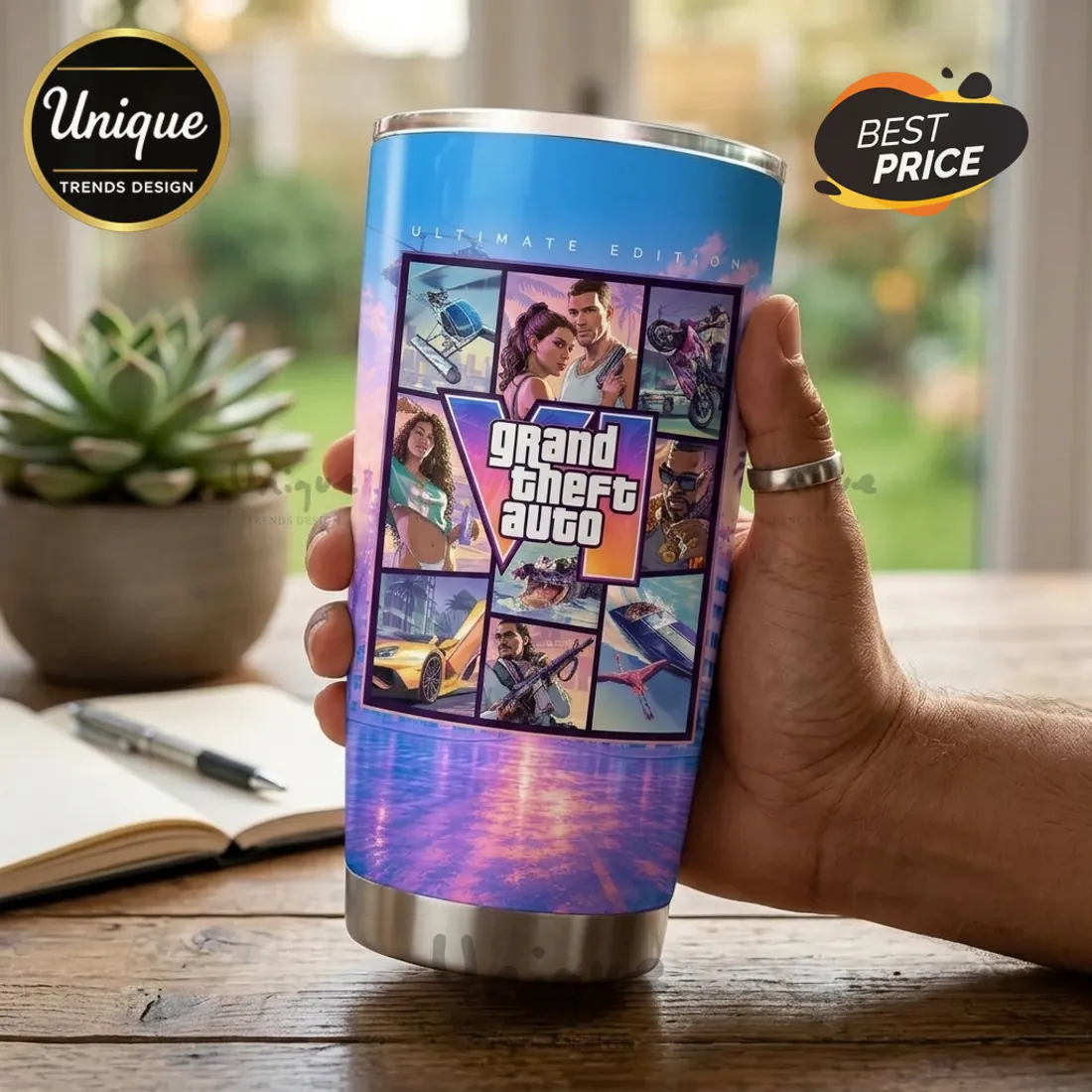 Grand Theft Auto VI Vice City Stainless Steel Tumbler Grand Theft Auto VI Vice City Stainless Steel Tumbler
