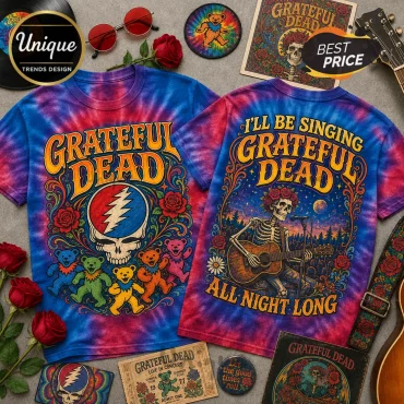 Grateful Dead Skull and Roses Tie Dye T-Shirt