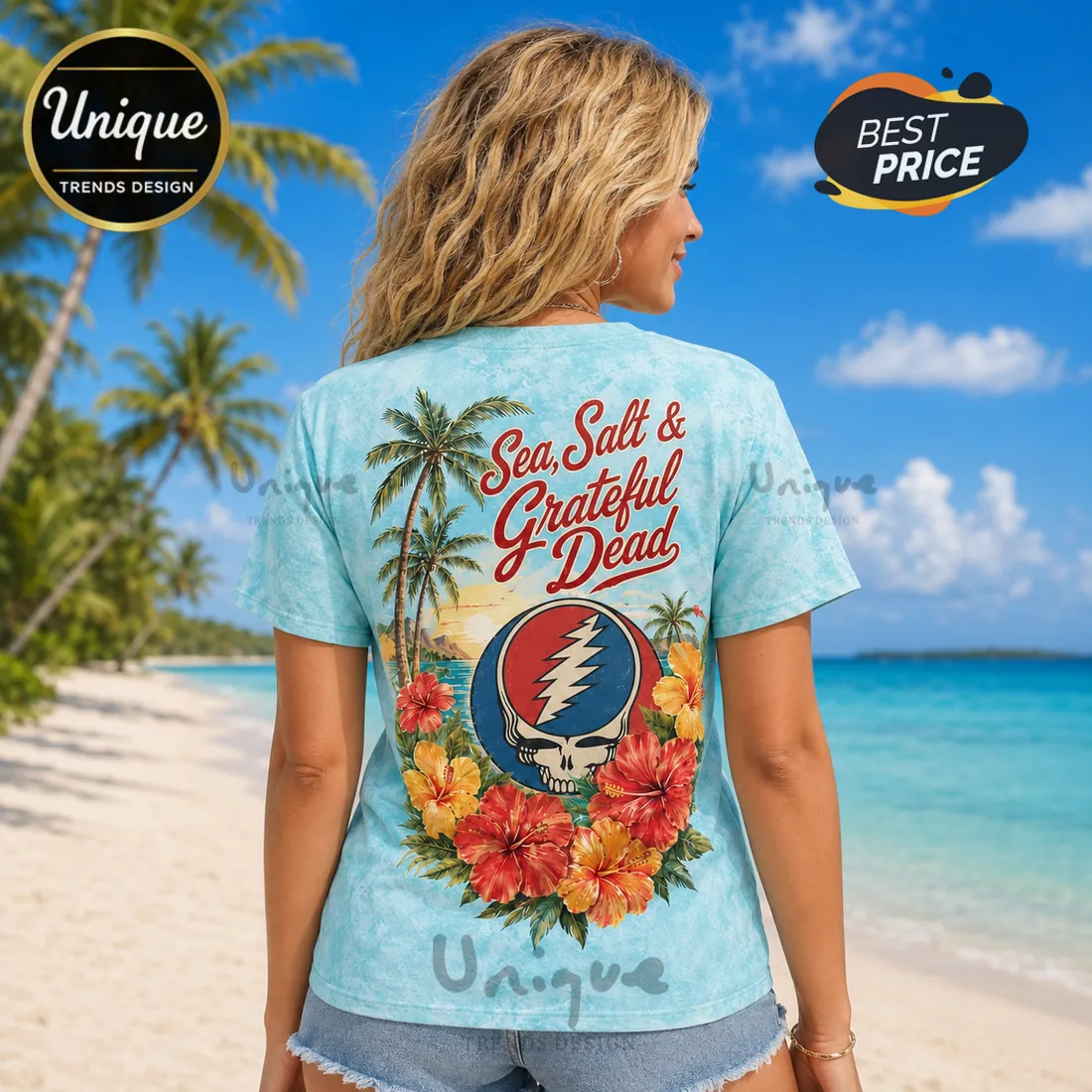 Grateful Dead Steal Your Face Floral T-Shirt Grateful Dead Steal Your Face Floral T-Shirt
