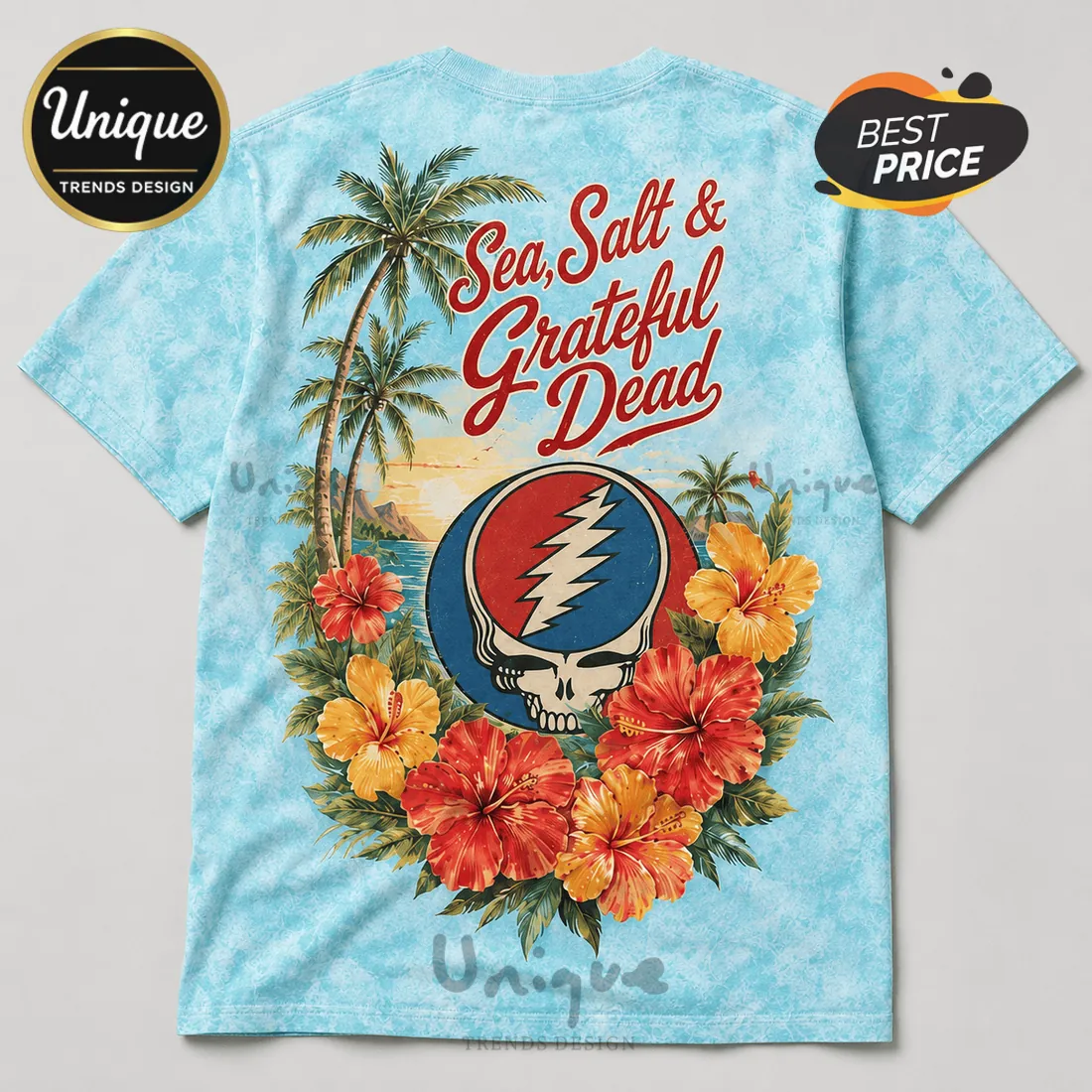 Grateful Dead Steal Your Face Floral T-Shirt Grateful Dead Steal Your Face Floral T-Shirt