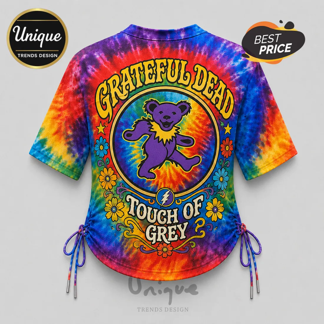 Grateful Dead Touch of Grey Tie Dye Lace-Up Jersey Grateful Dead Touch of Grey Tie Dye Lace-Up Jersey