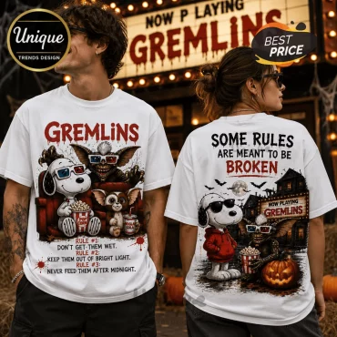 Gremlins x Snoopy Movie Night Halloween T-Shirt