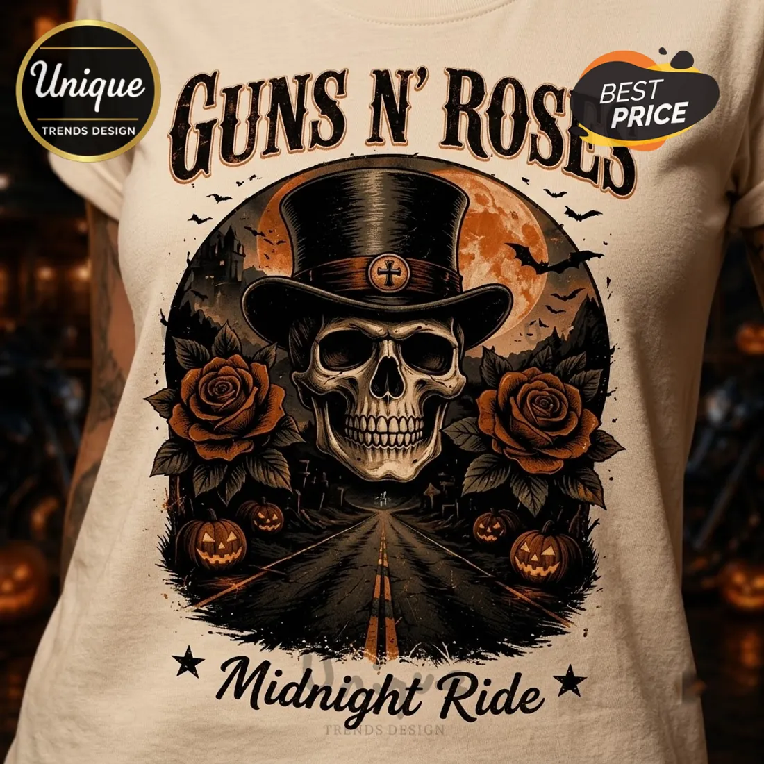 Guns N’ Roses x Harley-Davidson Halloween Skull T-Shirt Guns N’ Roses x Harley-Davidson Halloween Skull T-Shirt