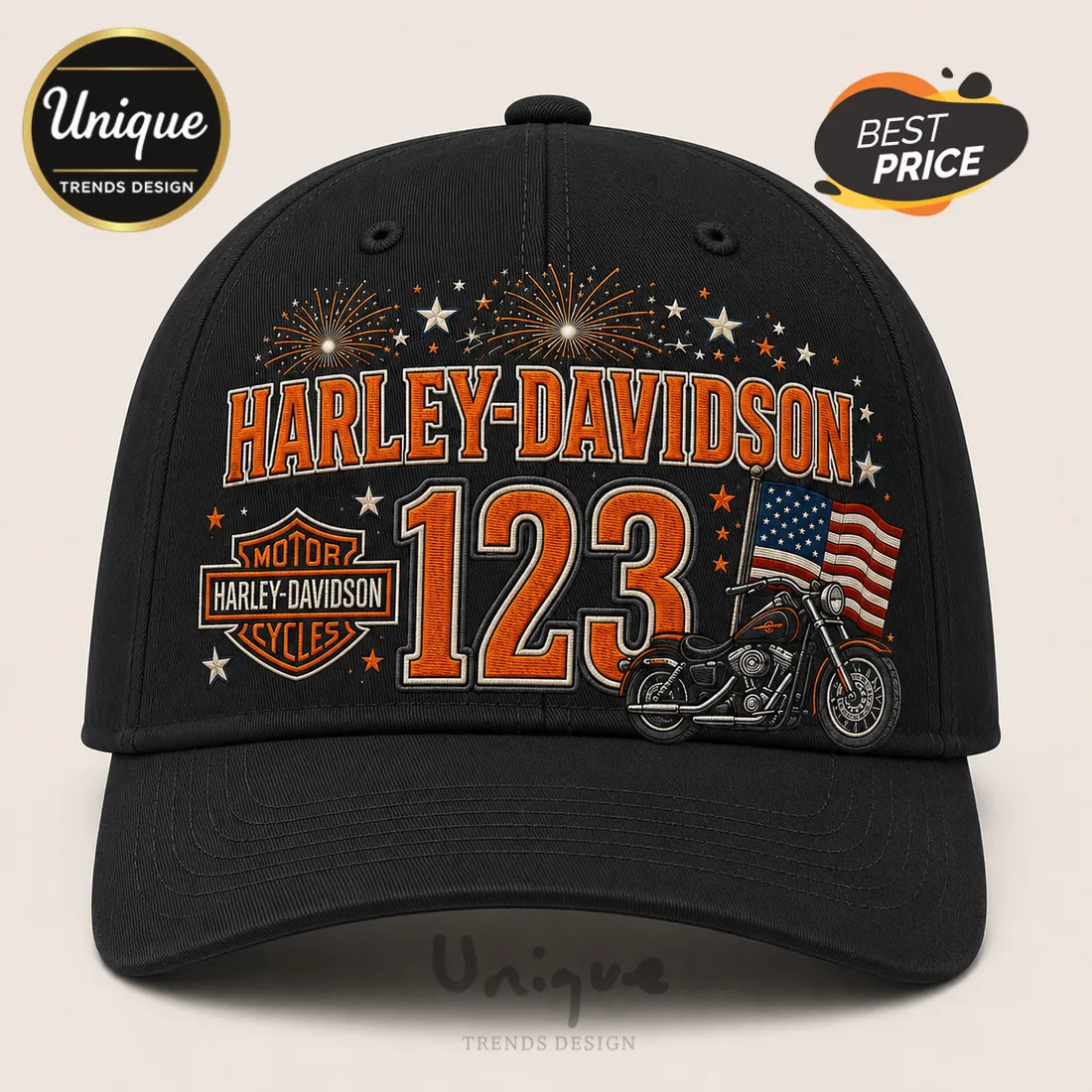 Harley-Davidson 123rd Anniversary Black Baseball Cap Harley-Davidson 123rd Anniversary Black Baseball Cap
