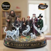 Harry Potter 25th anniversary resin statue featuring Hagrid, Harry, Hermione, Ron, Dumbledore, McGonagall, and five Patronus.!