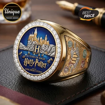 Harry Potter 25th Anniversary Gold Engraved Ring