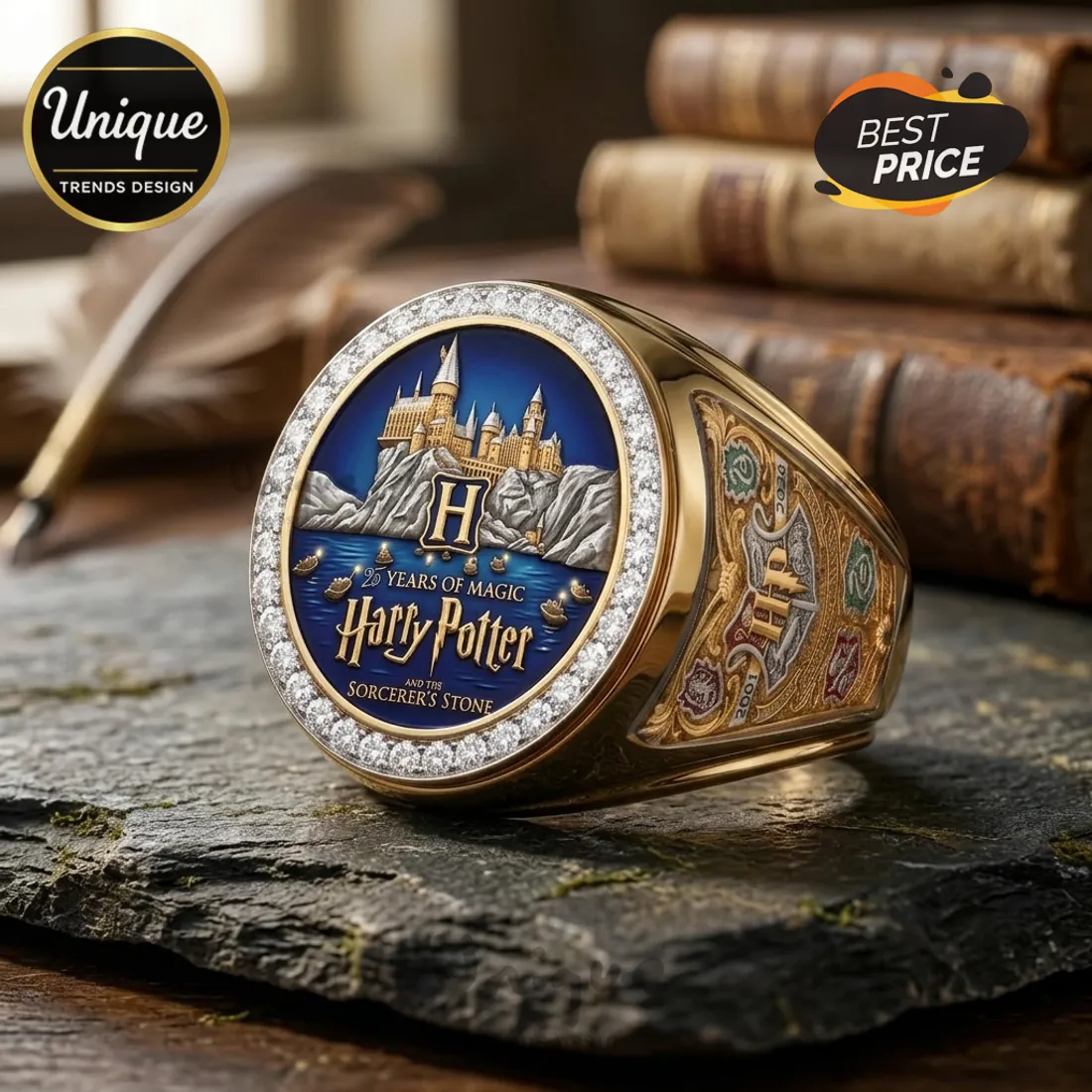 Harry Potter 25th Anniversary Gold Engraved Ring Harry Potter 25th Anniversary Gold Engraved Ring
