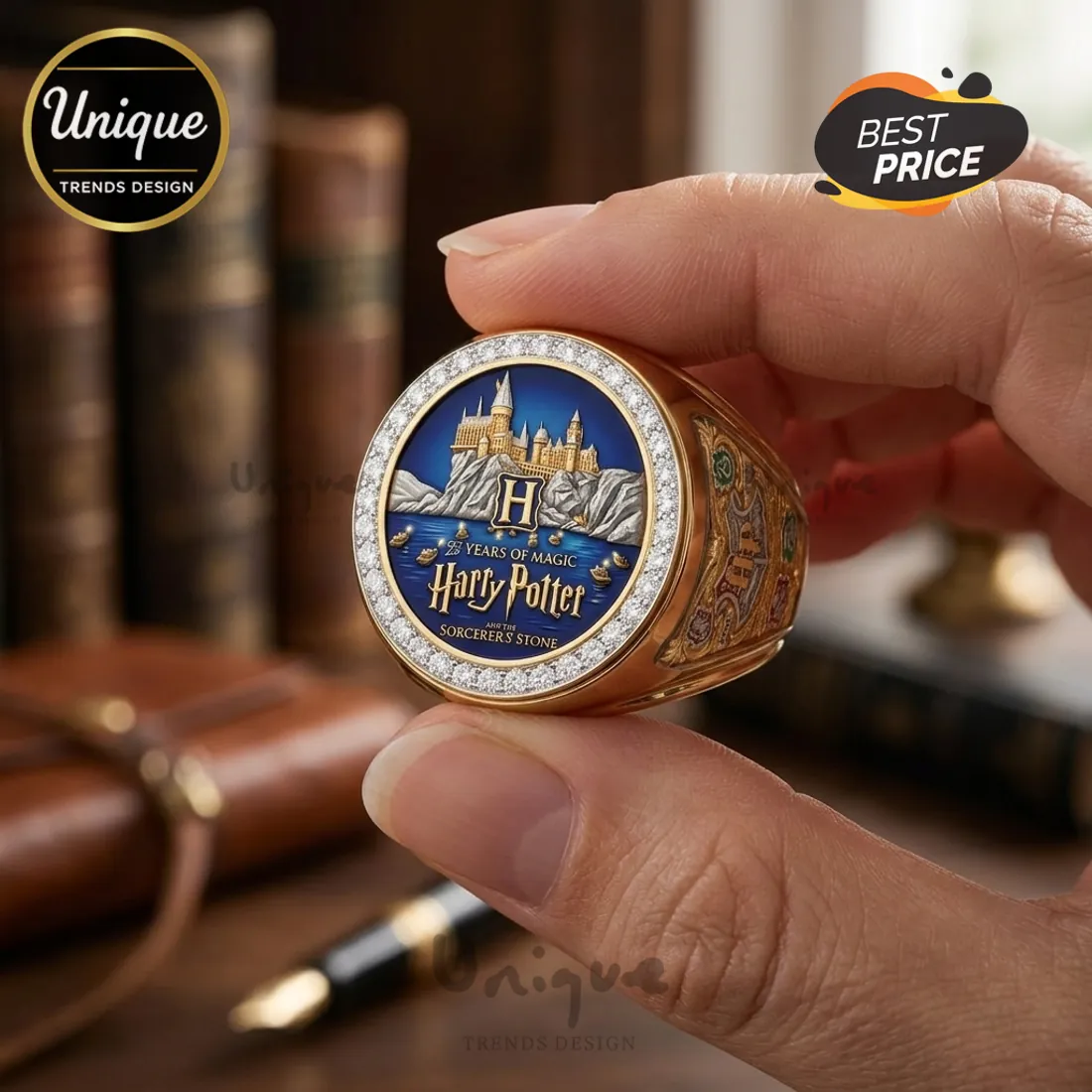 Harry Potter 25th Anniversary Gold Engraved Ring Harry Potter 25th Anniversary Gold Engraved Ring