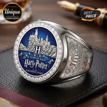 Harry Potter 25th Anniversary Silver Engraved Ring