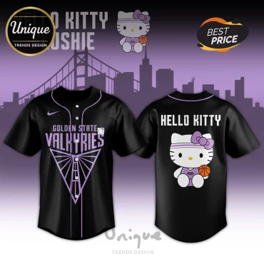 Hello Kitty x Golden State Valkyries Black Baseball Jersey