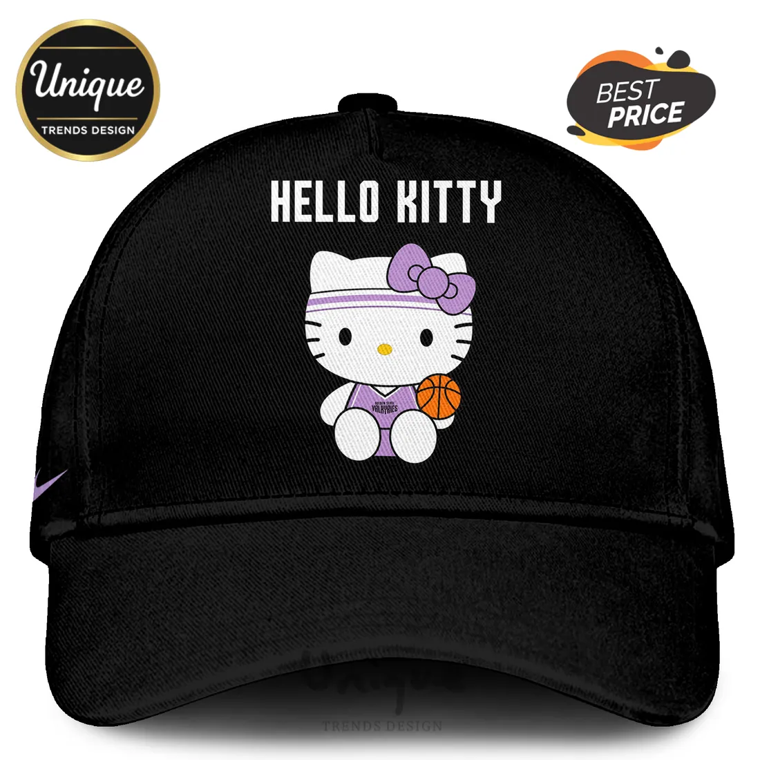 Hello Kitty x Golden State Valkyries Black Baseball Jersey Hello Kitty x Golden State Valkyries Black Baseball Jersey