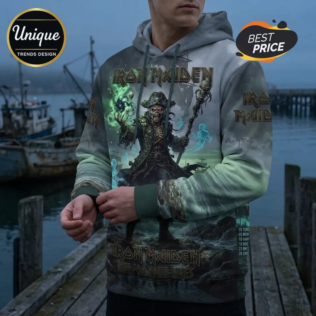 Iron Maiden 2026 World Tour Pirate Mascot Pullover Hoodie Iron Maiden 2026 World Tour Pirate Mascot Pullover Hoodie