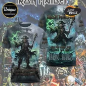 Iron Maiden Run For Your Lives 2026 tour t-shirt featuring Eddie the pirate holding a staff against a ship background.!