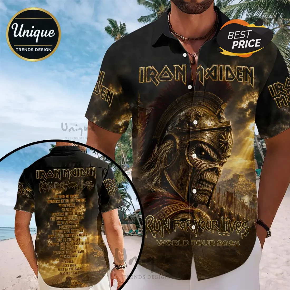Iron Maiden Run For Your Lives 2026 Button-Down Shirt Iron Maiden Run For Your Lives 2026 Button-Down Shirt