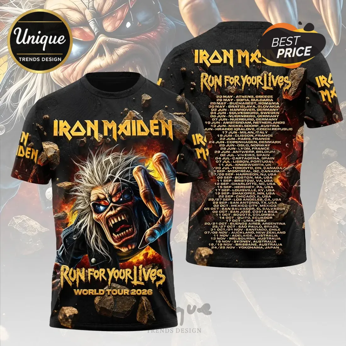 Iron Maiden World Tour 2026 Mascot Pullover Hoodie Iron Maiden World Tour 2026 Mascot Pullover Hoodie