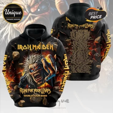 Iron Maiden World Tour 2026 Mascot Pullover Hoodie