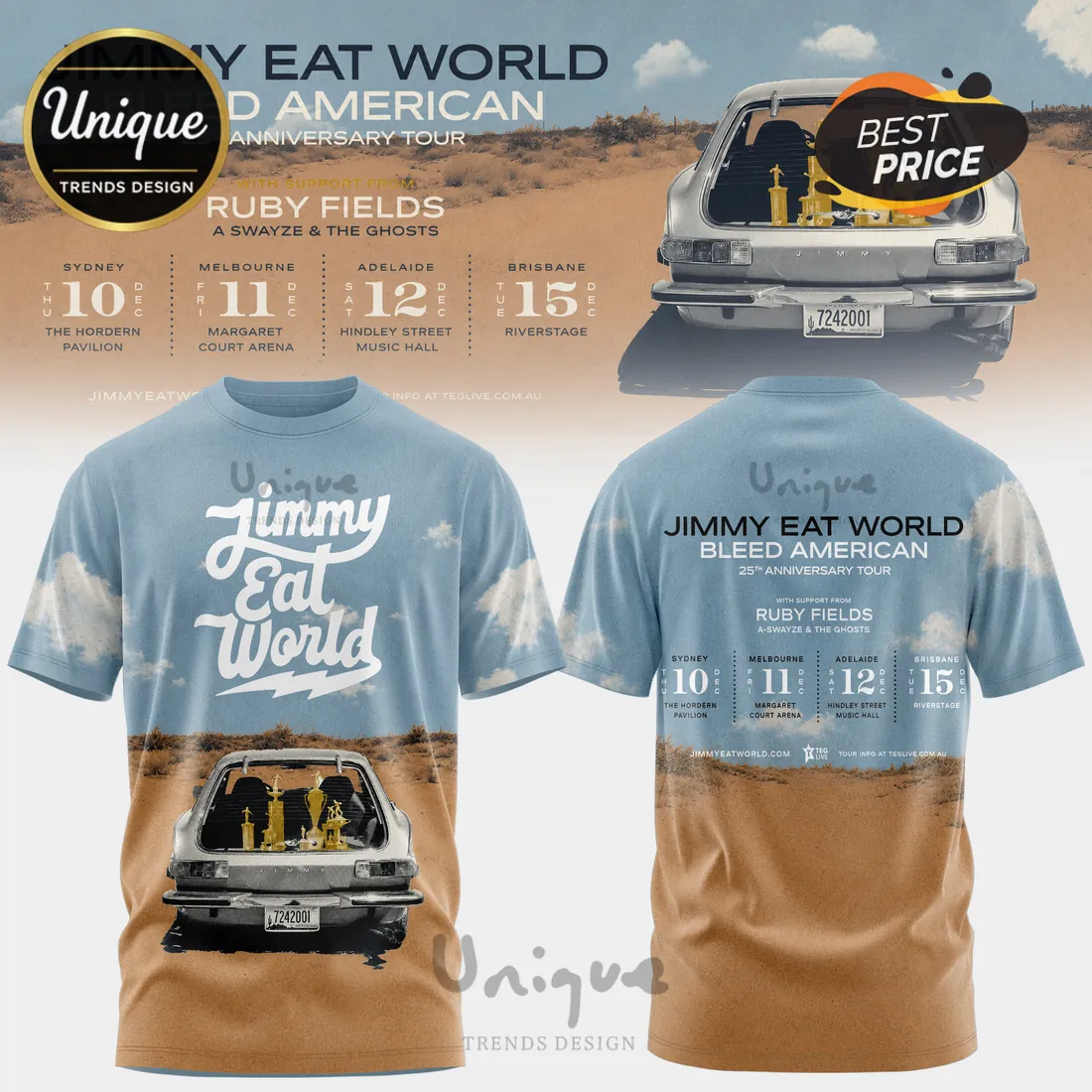 Jimmy Eat World Bleed American 25th Anniversary Tour T-Shirt Jimmy Eat World Bleed American 25th Anniversary Tour T-Shirt