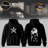 Black hooded sweatshirt with a white five-pointed star logo on the chest and KANDY text print on the back.!