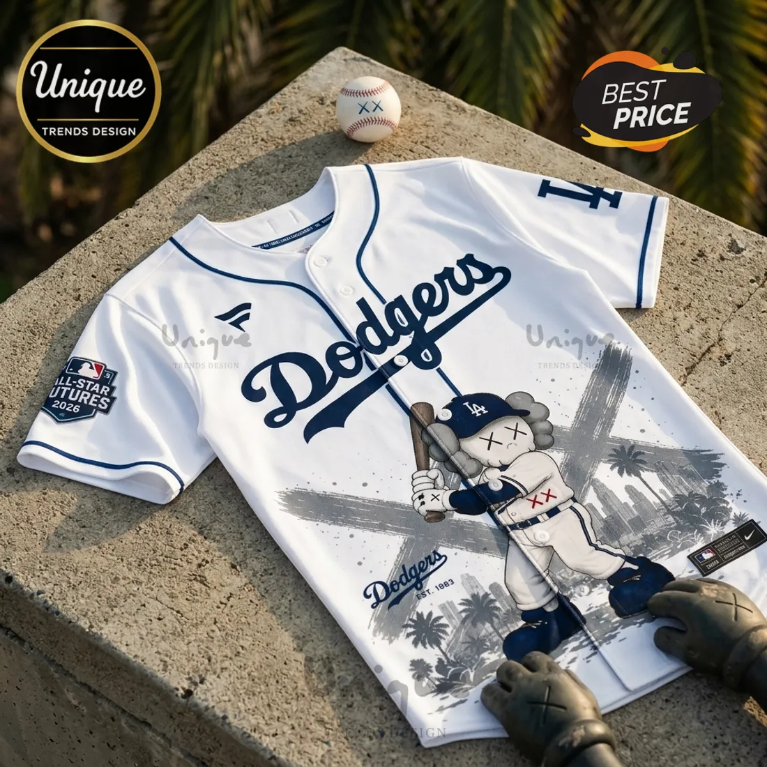 KAWS x Los Angeles Dodgers Ohtani 2026 Baseball Jersey KAWS x Los Angeles Dodgers Ohtani 2026 Baseball Jersey