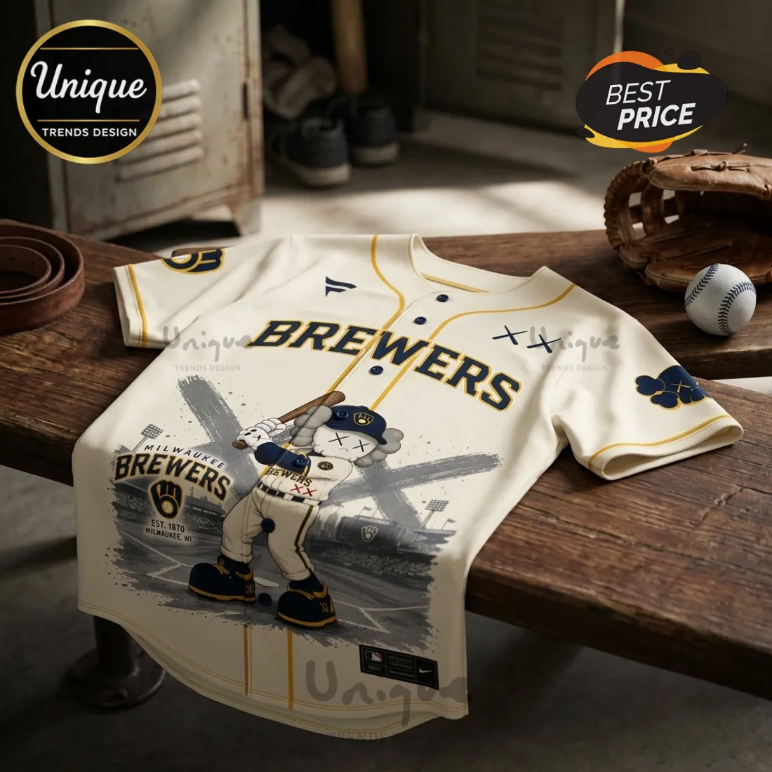 KAWS x Milwaukee Brewers 2026 Edition Baseball Jersey KAWS x Milwaukee Brewers 2026 Edition Baseball Jersey