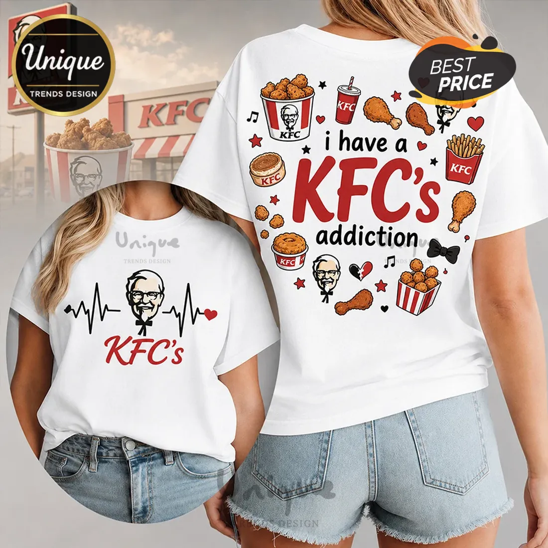 KFC Heartbeat Fast Food Logo T-Shirt KFC Heartbeat Fast Food Logo T-Shirt