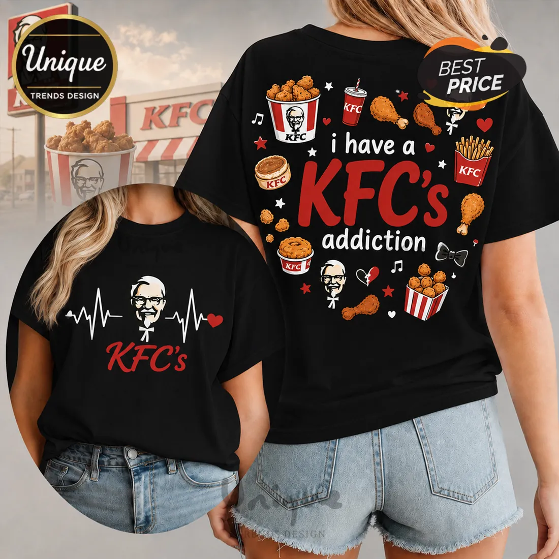 KFC Heartbeat Fast Food Logo T-Shirt KFC Heartbeat Fast Food Logo T-Shirt