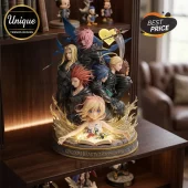 Kingdom Hearts 25th Anniversary Acrylic Plaque featuring Organization XIII characters and a glowing book on a base.