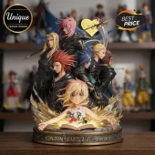 Kingdom Hearts 25th Anniversary Acrylic Plaque featuring Organization XIII characters surrounding a glowing magical book.
