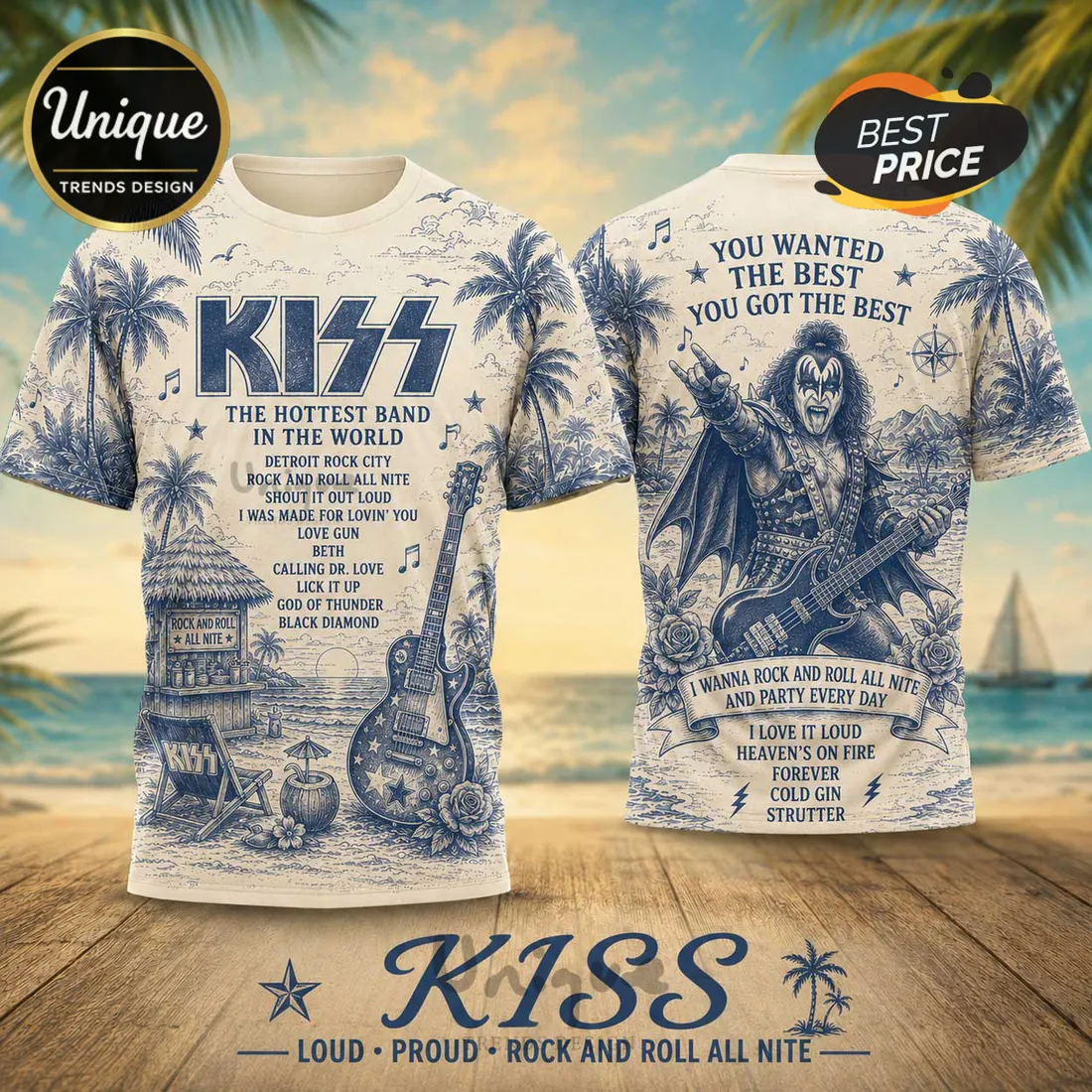 KISS The Hottest Band Retro T-Shirt KISS The Hottest Band Retro T-Shirt
