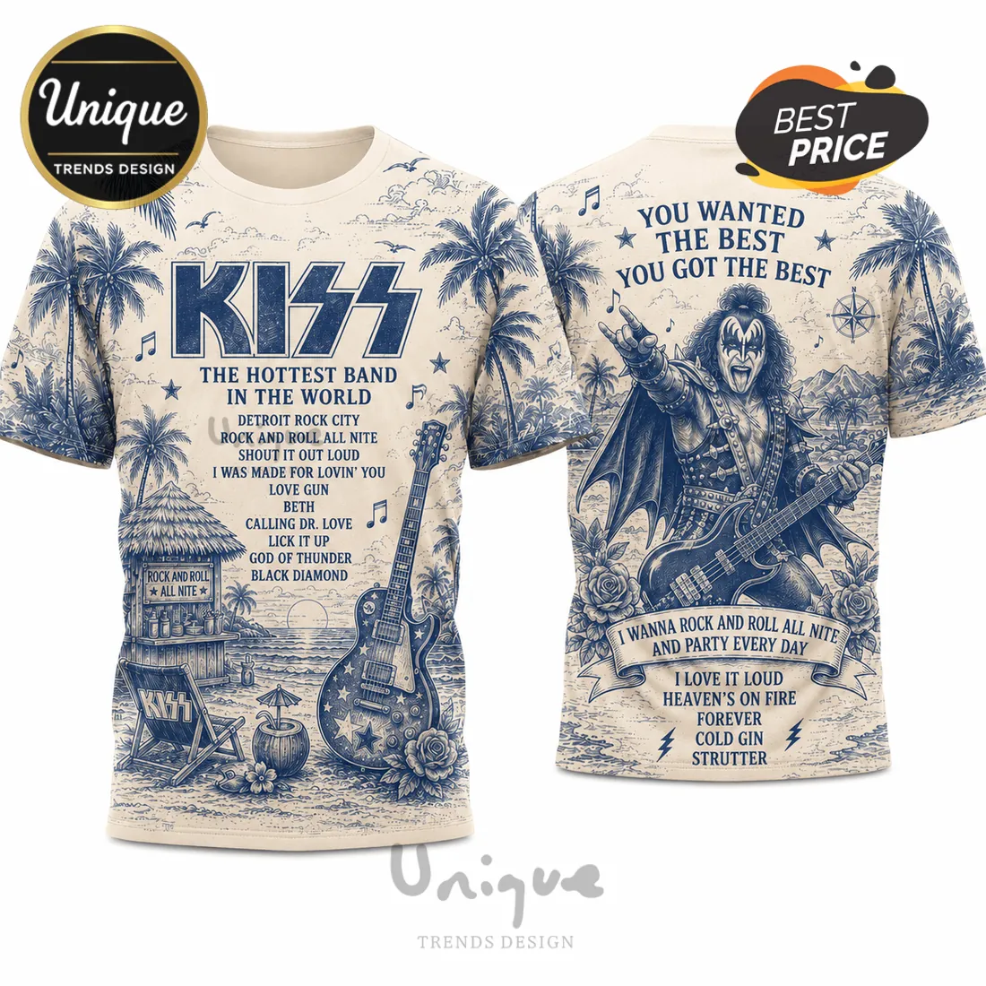 KISS The Hottest Band Retro T-Shirt KISS The Hottest Band Retro T-Shirt