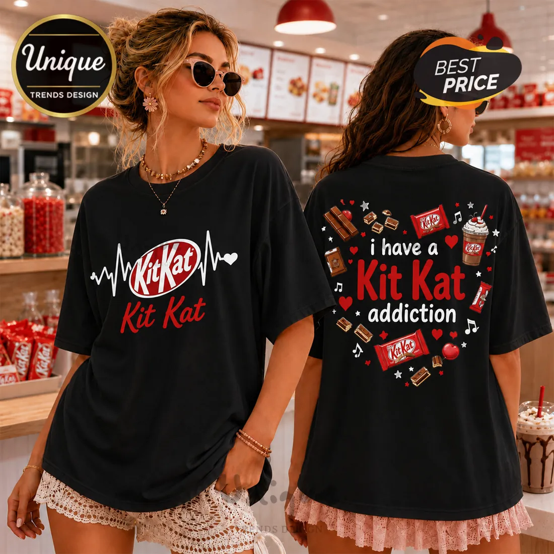 KitKat Addiction Chocolate Lover T-Shirt KitKat Addiction Chocolate Lover T-Shirt