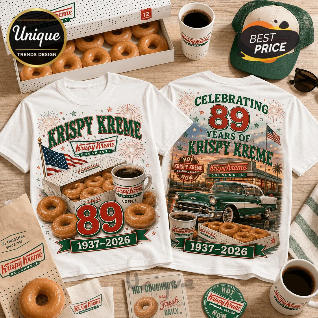 Krispy Kreme 89 Years Original Glazed Donut T-Shirt Krispy Kreme 89 Years Original Glazed Donut T-Shirt