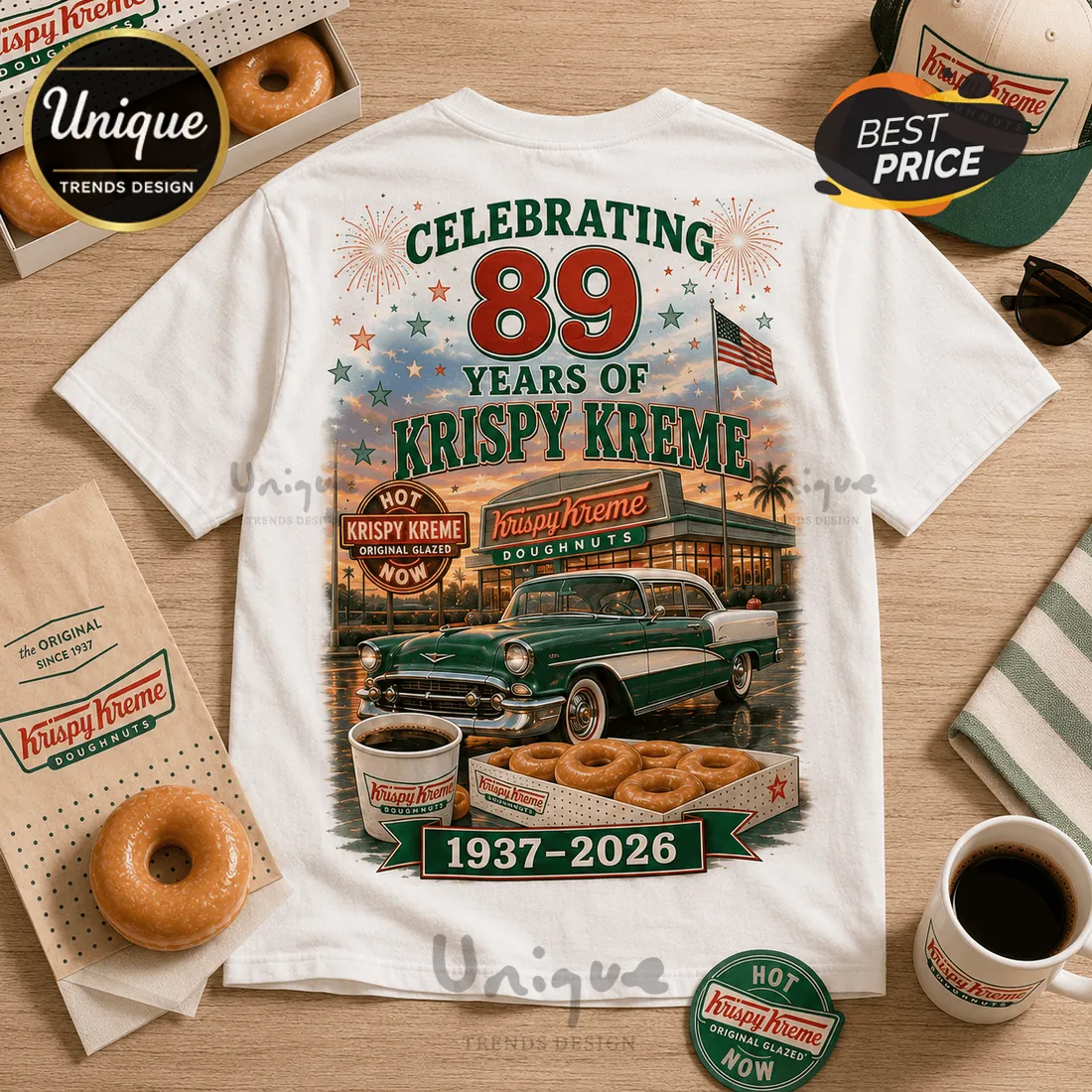 Krispy Kreme 89 Years Original Glazed Donut T-Shirt Krispy Kreme 89 Years Original Glazed Donut T-Shirt