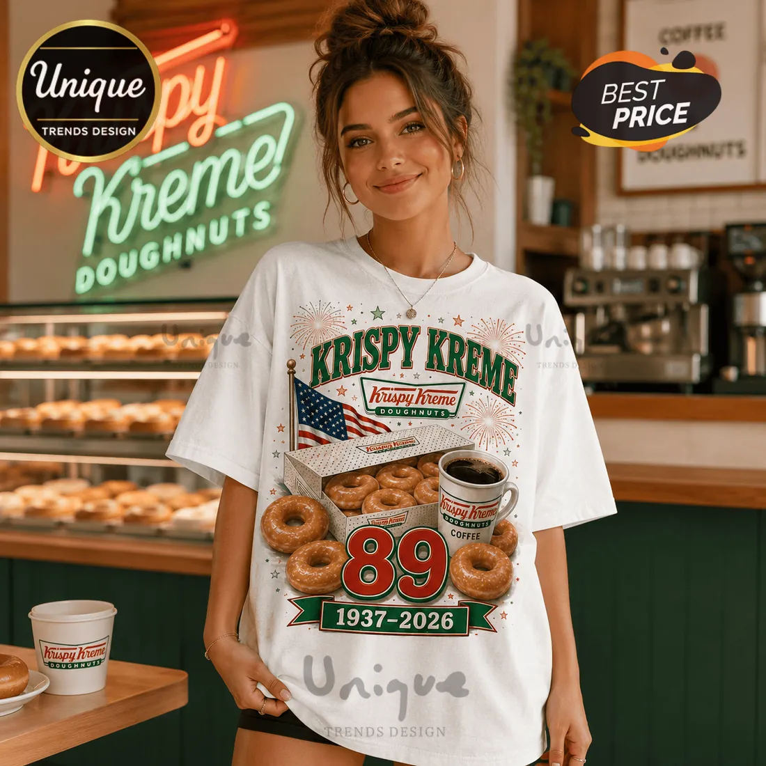 Krispy Kreme 89 Years Original Glazed Donut T-Shirt Krispy Kreme 89 Years Original Glazed Donut T-Shirt